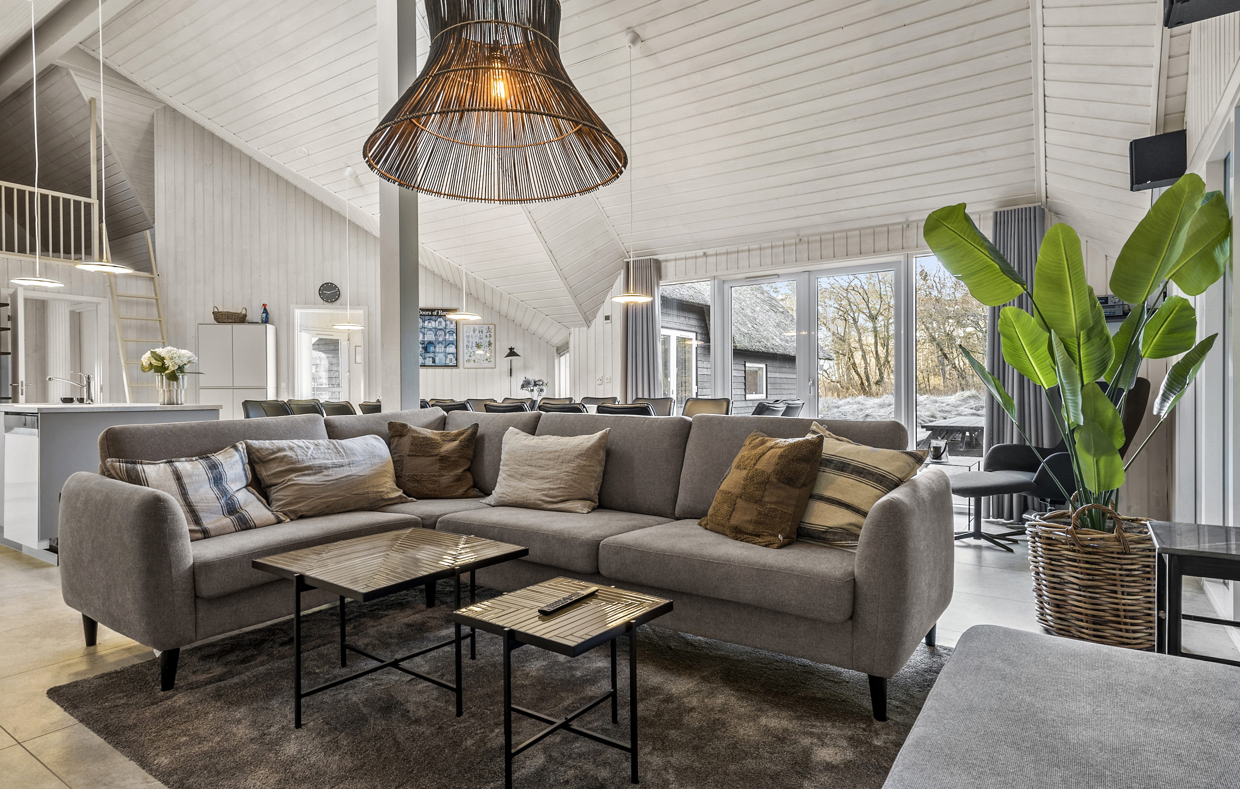 Sofakroken i luksushus nr. 182 i Sydjylland.