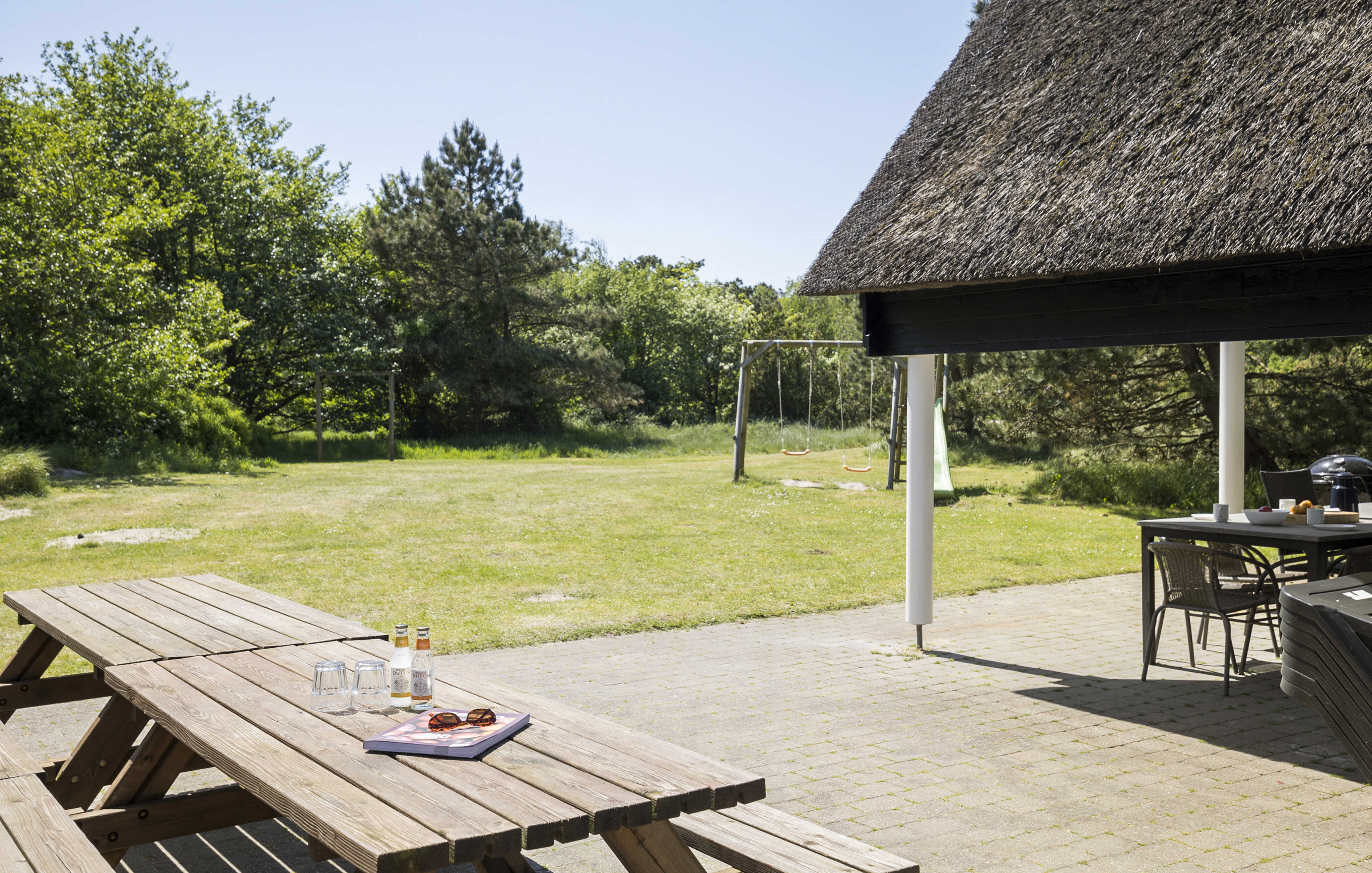 Stor terrasse i luksushus nr. 182 i Sydjylland.