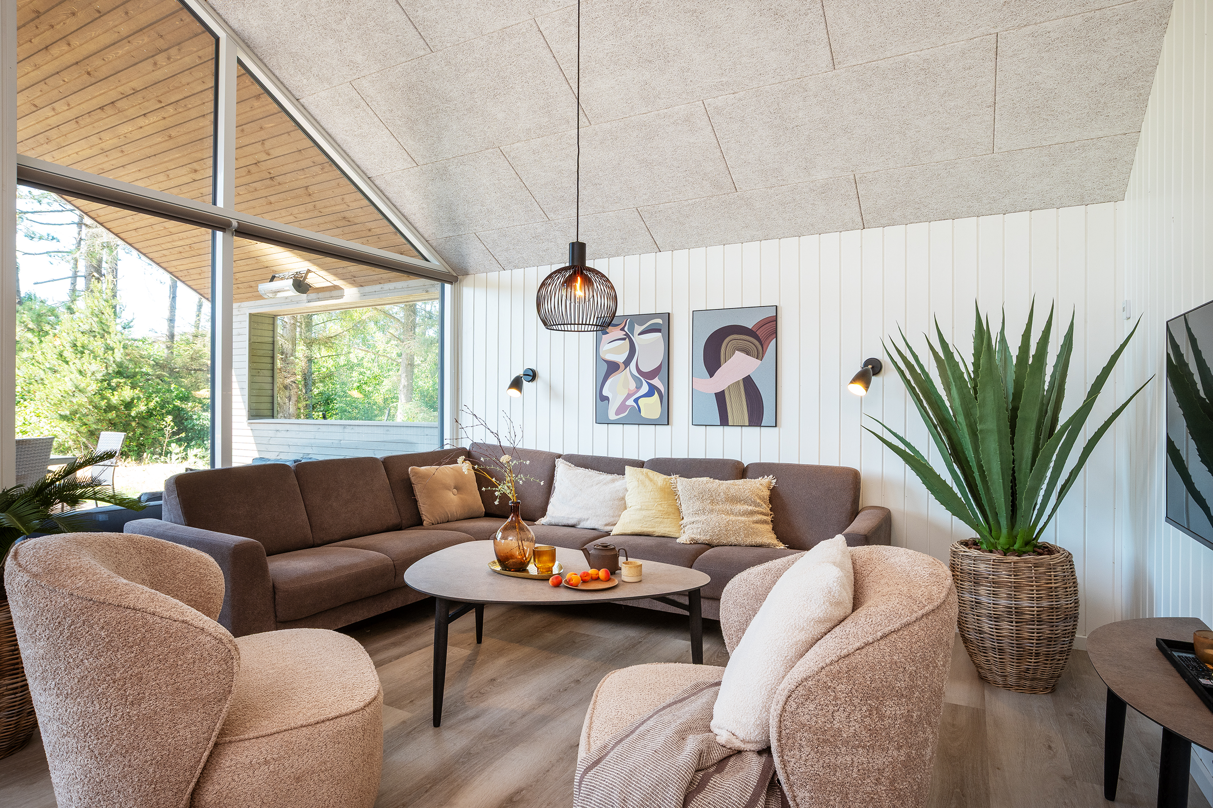 Sofakroken i luksushus nr. 593 i Sydjylland.