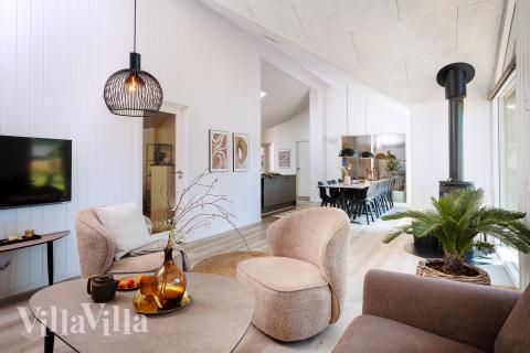 Sofakroken i luksushus nr. 593 i Sydjylland.