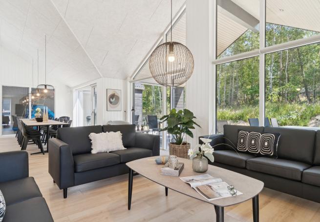 Sofakroken i luksushus nr. 811 i Østjylland.