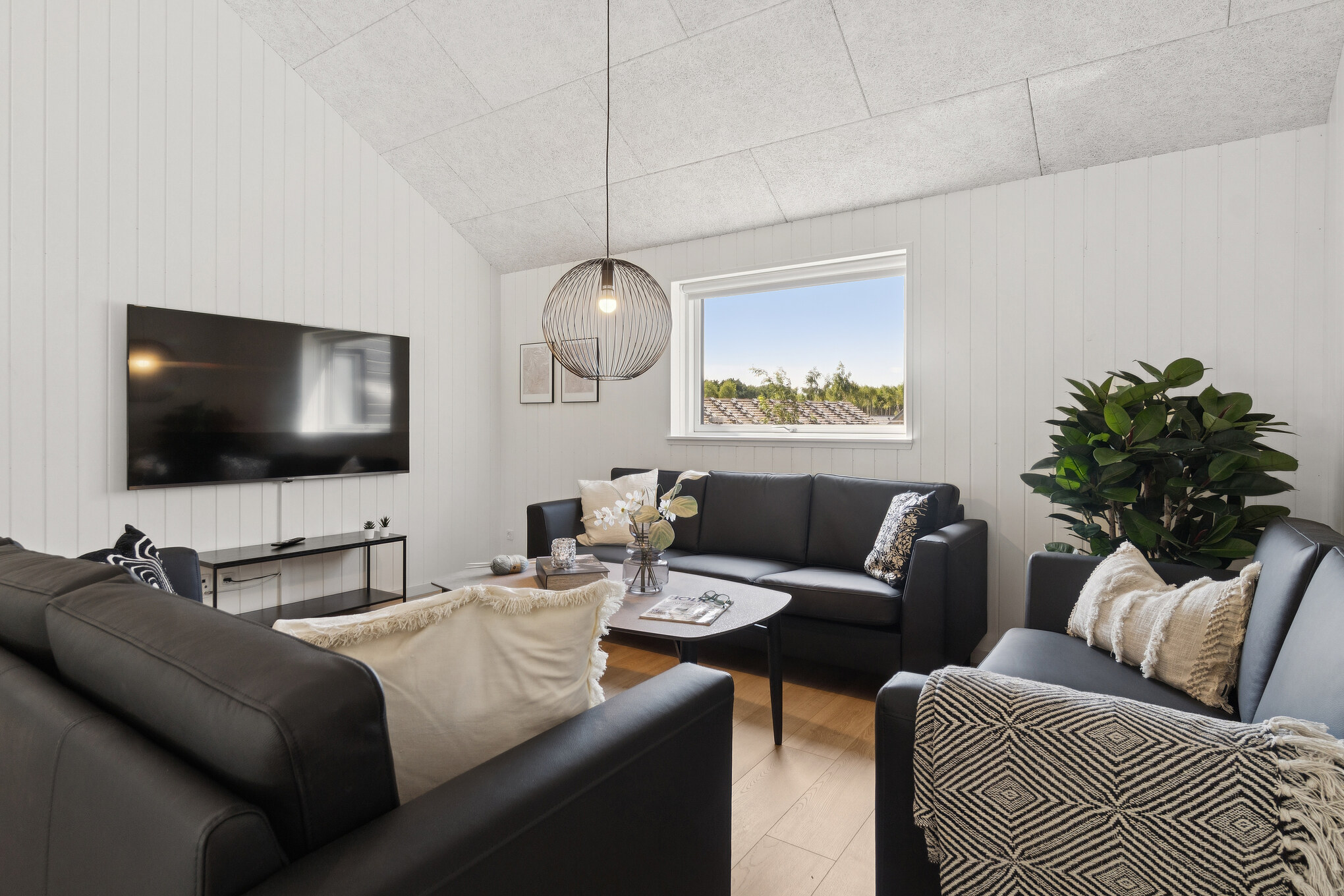 Sofakroken i luksushus nr. 817 i Østjylland.