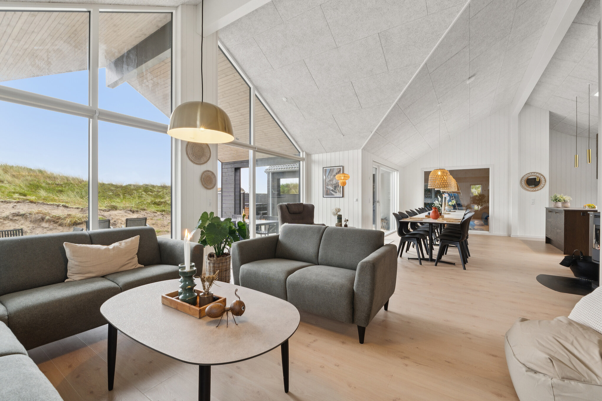 Sofakroken i luksushus nr. 672 i Vestjylland.