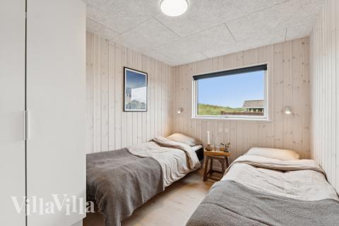 Et av de 7 soverommene i luksushus nr. 672 i Vestjylland.