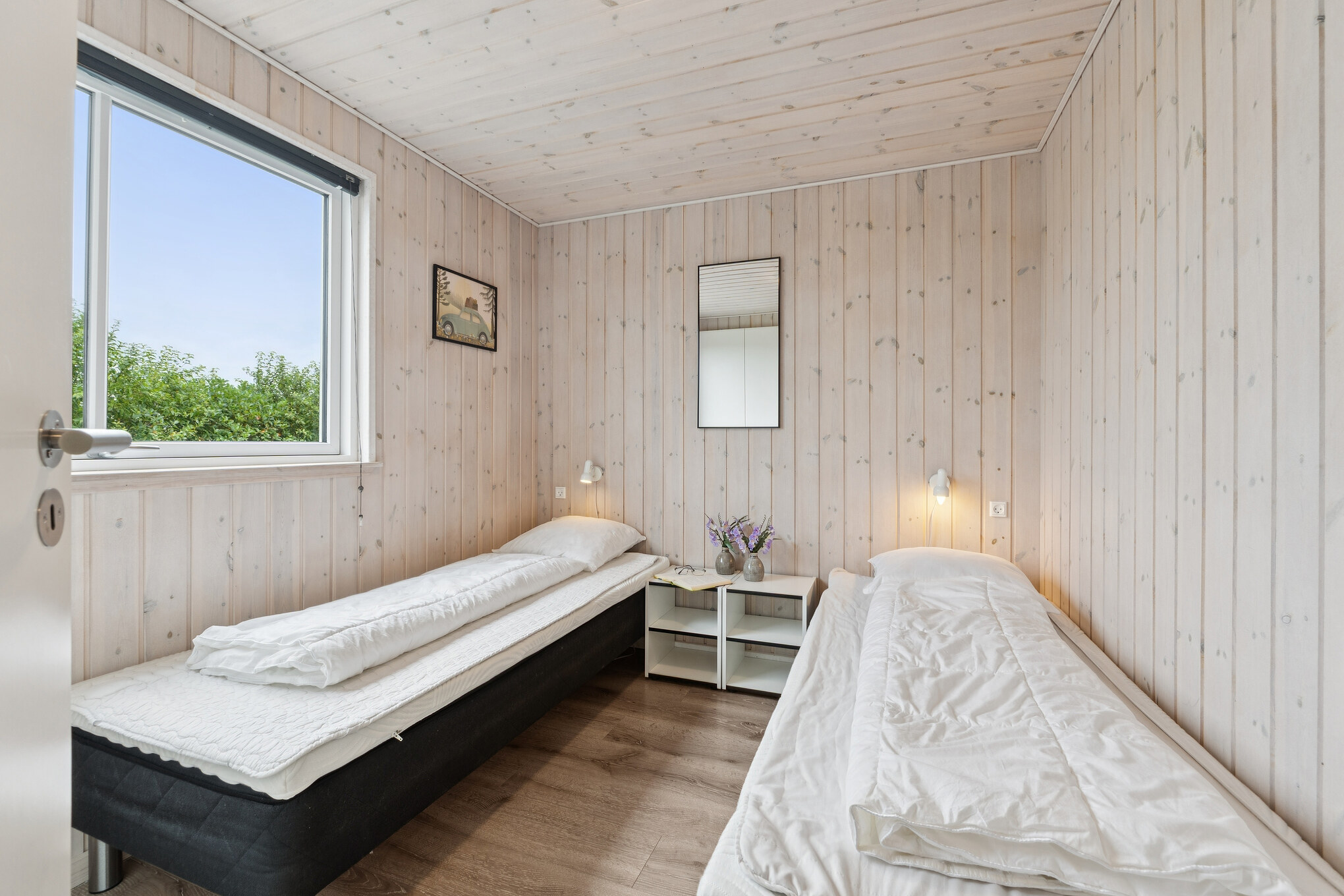 Et av de 9 soverommene i luksushus nr. 404 i Limfjorden.