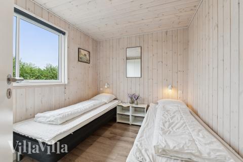 Et av de 9 soverommene i luksushus nr. 404 i Limfjorden.