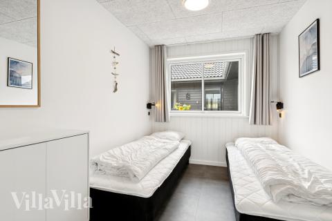 Et av de 10 soverommene i luksushus nr. 686 i Limfjorden.