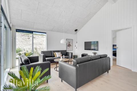 Sofakroken i luksushus nr. 900 i Vestjylland.