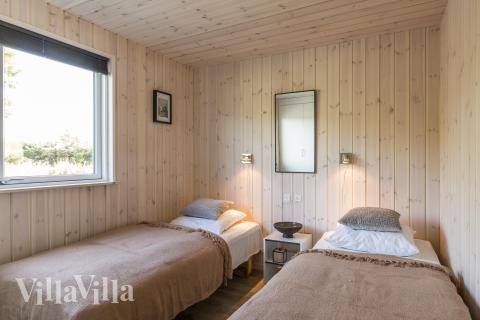 Et av de 9 soverommene i luksushus nr. 387 i Vestjylland.