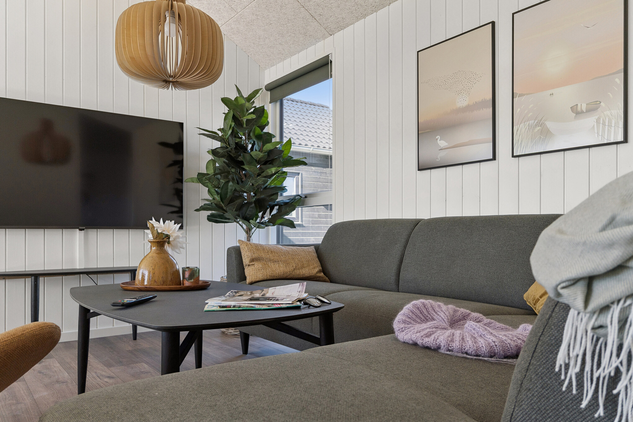 Sofakroken i luksushus nr. 673 i Fyn og øyer.