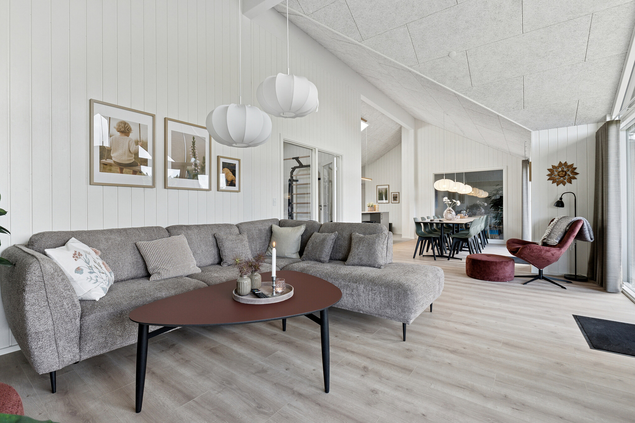Sofakroken i luksushus nr. 698 i Vestjylland.
