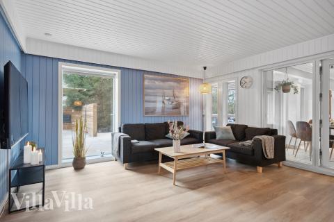 Sofakroken i luksushus nr. 926 i Østjylland.