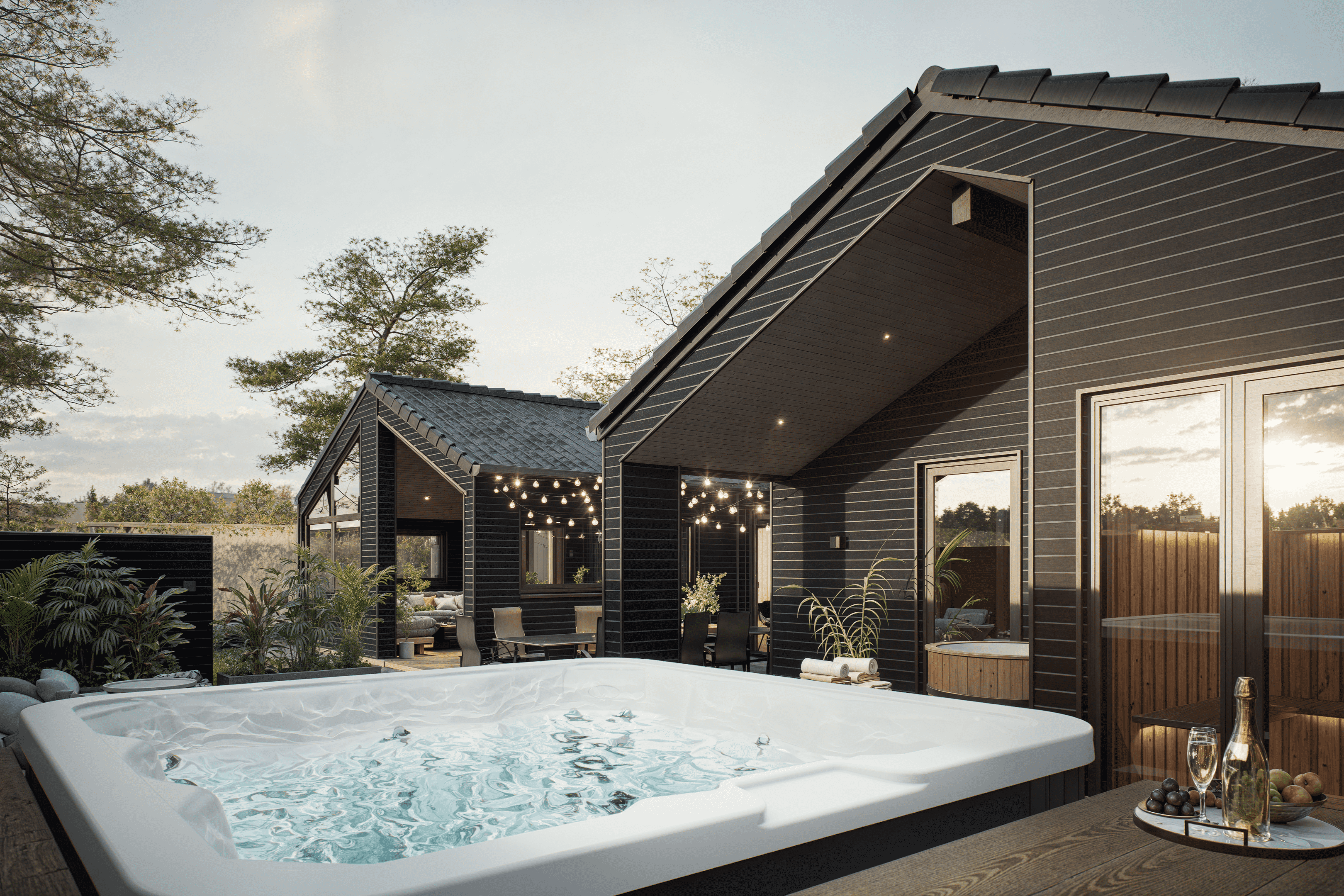 Nyt varmen i boblebadet i luksushus nr. 931 i Østjylland