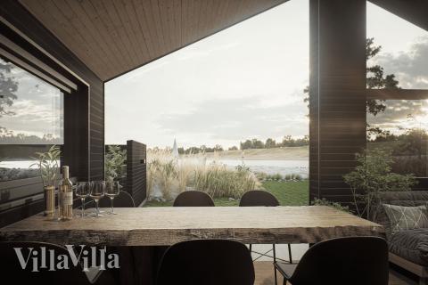 Nyt en grillkveld på terrassen i luksushus nr. 931 i Østjylland