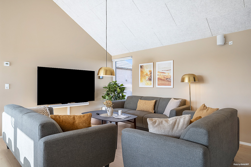 Sofakroken i luksushus nr. 901 i Fyn og øyer.