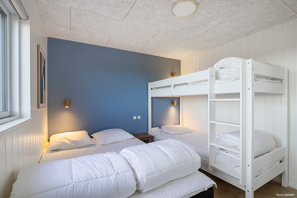 Et av de 8 soverommene i luksushus nr. 901 i Fyn og øyer.