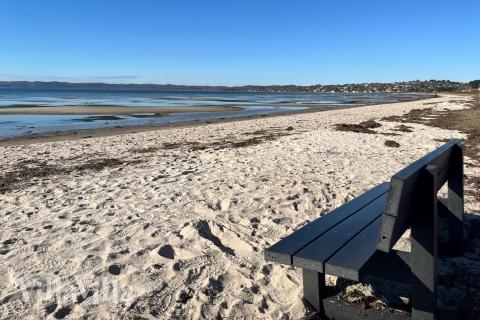 Stranden nær luksushus nr. 939.