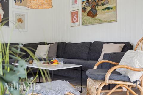 Sofakroken i luksushus nr. 942 i Fyn og øyer.