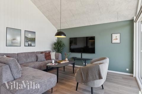 Sofakroken i luksushus nr. 930 i Vestjylland.