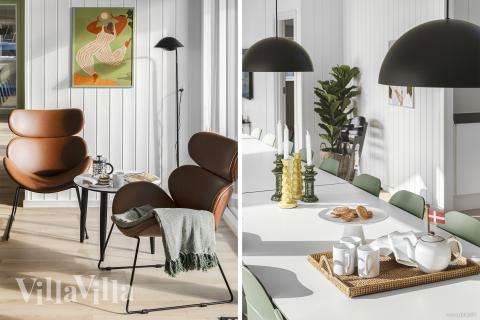 Det er plass til 20 personer i det store lyse oppholdsrommet i luksushus nr. 816.