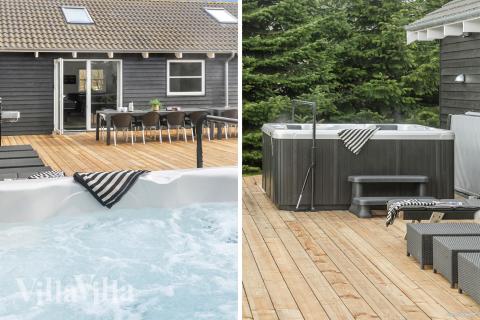 Nyt varmen i boblebadet i luksushus nr. 251 i Lolland/Falster/Møn