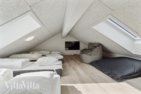 Noen av de 26 soveplassene i luksushus nr. 783 finnes på hems