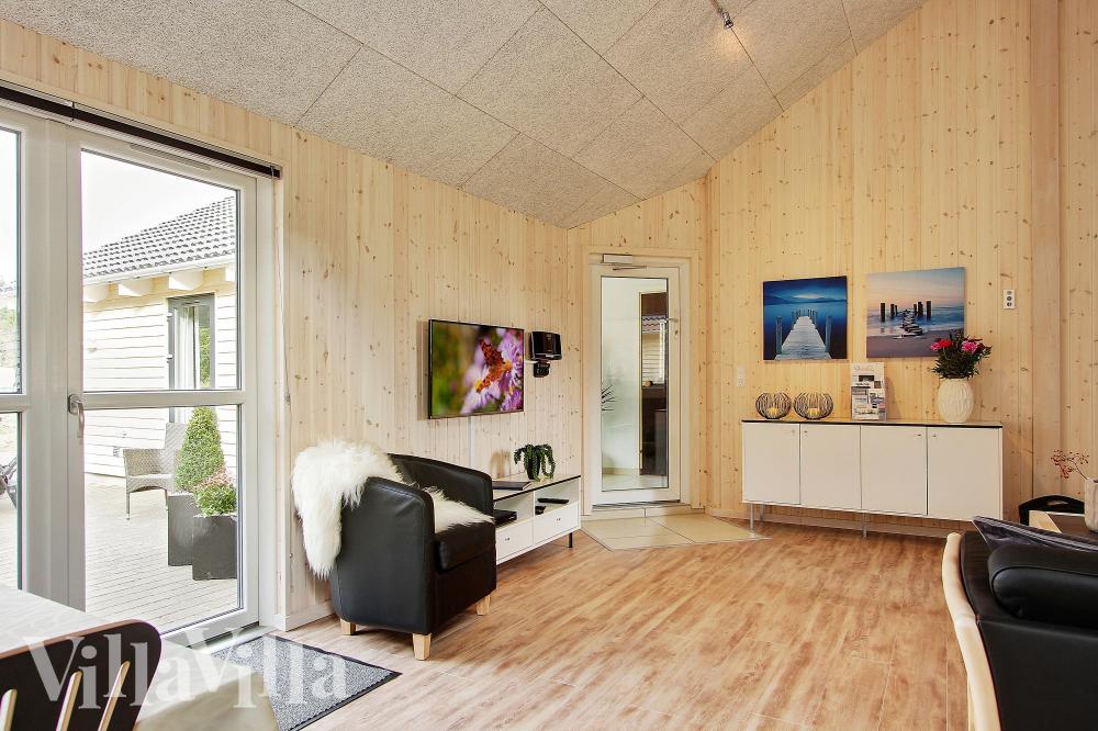 Sofakroken i luksushus nr. 330 i Østjylland.
