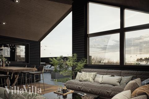 Luksushus nr. 947 har en deilig terrasse med gode hagemøbler til 12 personer.