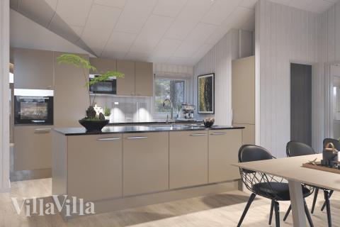 Kjøkkenet i luksushus nr. 947 er godt innrettet.