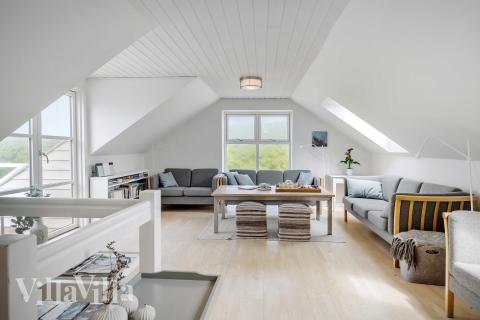 Sofakroken i luksushus nr. 953 i Vestjylland.