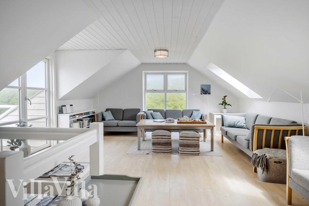 Sofakroken i luksushus nr. 953 i Vestjylland.