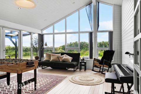 Sofakroken i luksushus nr. 954 i Vestjylland.