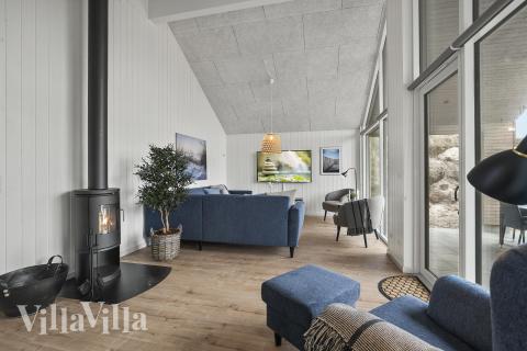 Sofakroken i luksushus nr. 928 i Vestjylland.