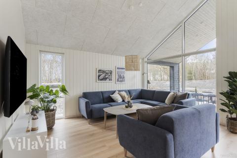 Sofakroken i luksushus nr. 918 i Vestjylland.