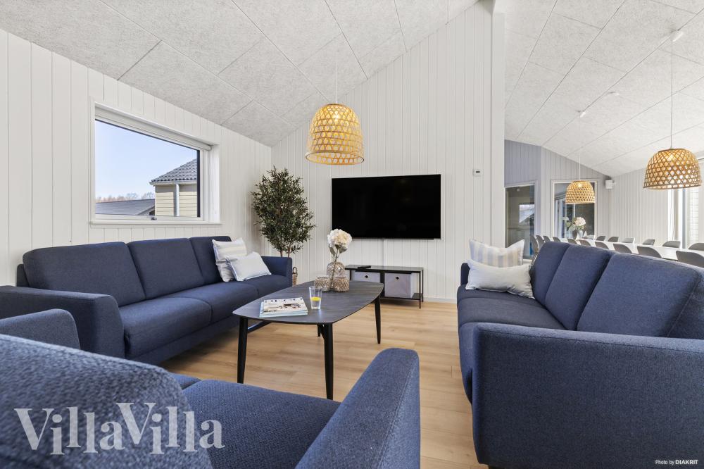 Sofakroken i luksushus nr. 822 i Østjylland.