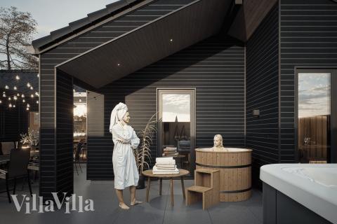 I det attraktive feriehuset nr. 958 i Fyn og øyer finnes det mengder av utendørsaktiviteter, som leketårn og huskestativ.