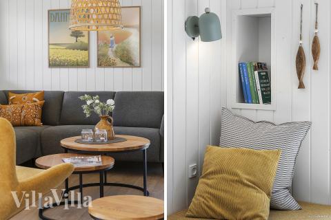 Sofakroken i luksushus nr. 931 i Østjylland.