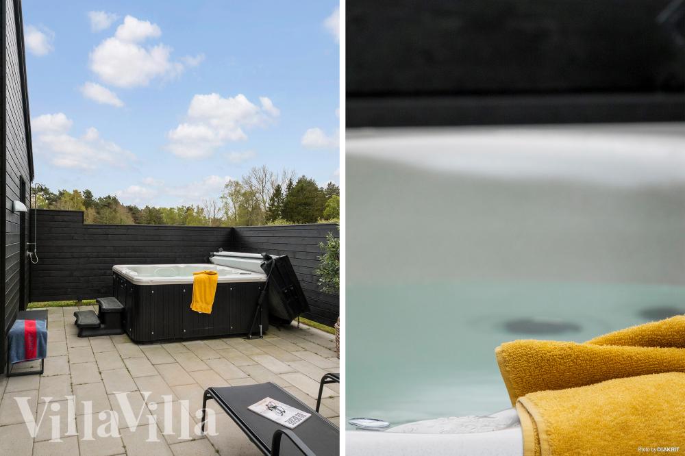 Nyt varmen i boblebadet i luksushus nr. 622 i Bornholm
