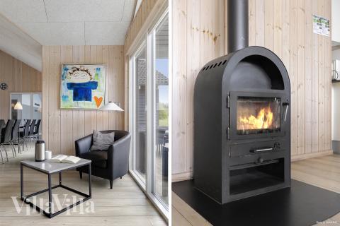 Sofaen i luksushus nr. 255 i Sydjylland er perfekt for å hygge seg med et brettspill eller se en film sammen.