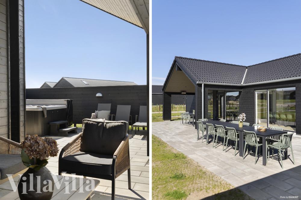 Nyt en grillkveld på terrassen i luksushus nr. 932 i Fyn og øyer
