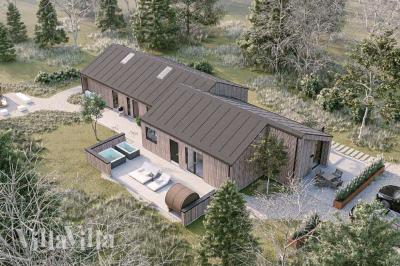 Dette lekre huset med svømmebasseng, nr. 1017, med plass til 16 personer, ligger i Østjylland