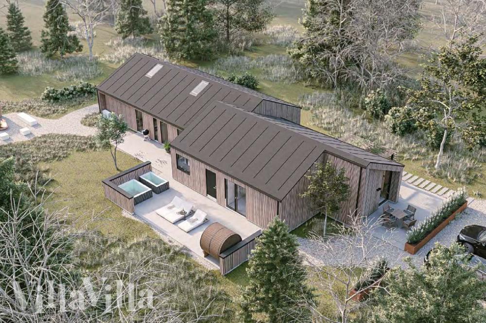 Dette lekre huset med svømmebasseng, nr. 1017, med plass til 16 personer, ligger i Østjylland